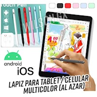 Lápiz Táctil Pen Touch Optico para Tablet iPad Lapicero Android IoS Multicolor al Azar